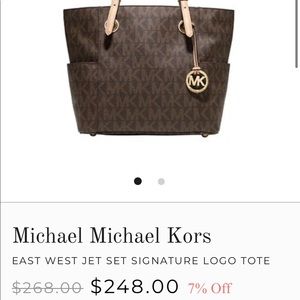 Michael kors jet set logo tote